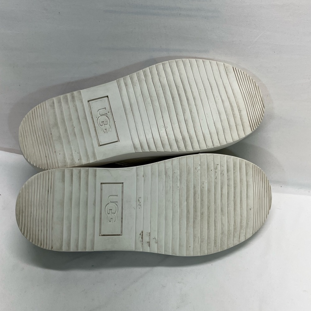 UGG ALAMEDA LEATHER/ANIMAL PRINT SNEAKER WOMEN SZ 5 WHITE STYLISH TRENDY COMFORT - Picture 7 of 10
